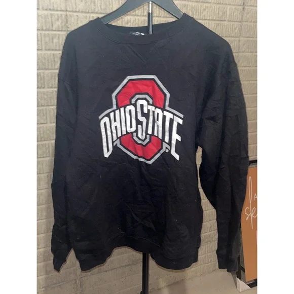 Ohio State Buckeyes J-America NCAA College Crewneck Sweatshirt Black - Picture 1 of 2